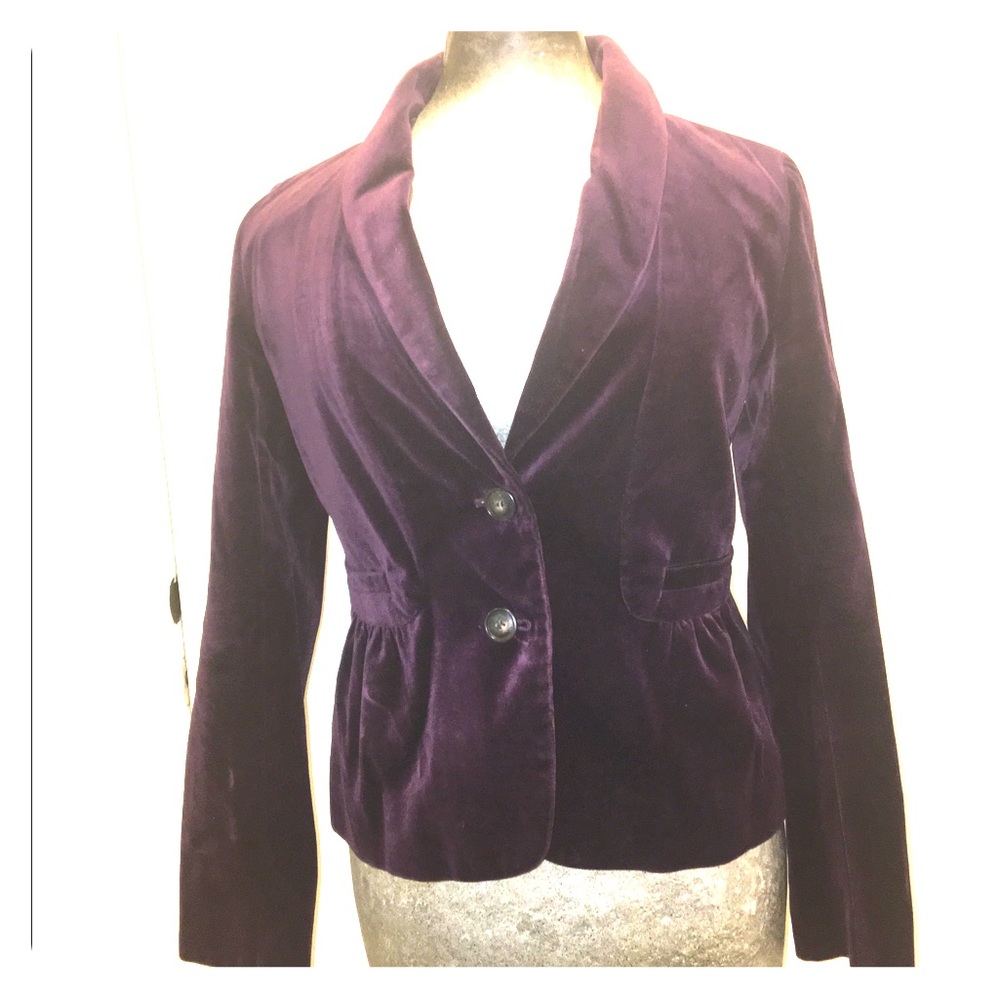 J crew velvet eggplant blazer classic - Picture 1 of 7